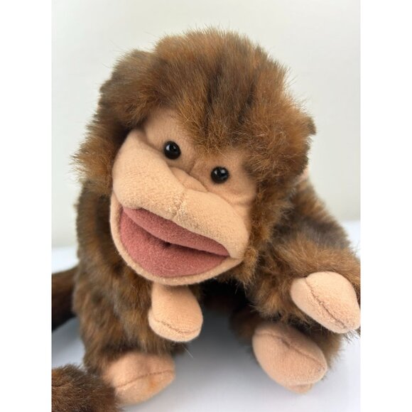 Folkmanis Folktails Monkey Hand Puppet Plush Long Tail Brown Toy - Picture 3 of 13